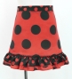 Kids Flamenco Apron and Shawl Set / Polka Dots / Red & Black / JPAp-1