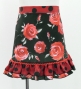 Kids Flamenco Apron and Shawl Set / Rose / Black & Red / JPAp-4