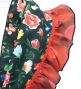 Kids Flamenco Apron and Shawl Set / Floral / Black & Red / JPAp-5