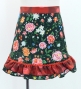Kids Flamenco Apron and Shawl Set / Floral / Black & Red / JPAp-5