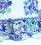 Kids Flamenco Apron and Shawl Set / Floral & Dots / Blue & White / JPAp-9