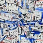 Flamenco Fabric / Townscape Pattern / JKF-197-BL