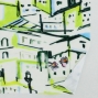 Flamenco Fabric / Townscape Pattern / JKF-197-YEGR