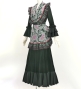 Flamenco Apron and Shawl Set / Paisley / Black / JPA-37