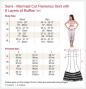 Semi-Mermaid Flamenco Polka Dots & Rose Printed Skirt with Frills/ Black / G2037b