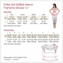 Polka Dot Ruffled Sleeve Flamenco Blouse/ Pink Dots / G1638pi