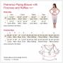 Flamenco Piping Blouse with Flounces and Ruffles/ Red Piping / G122